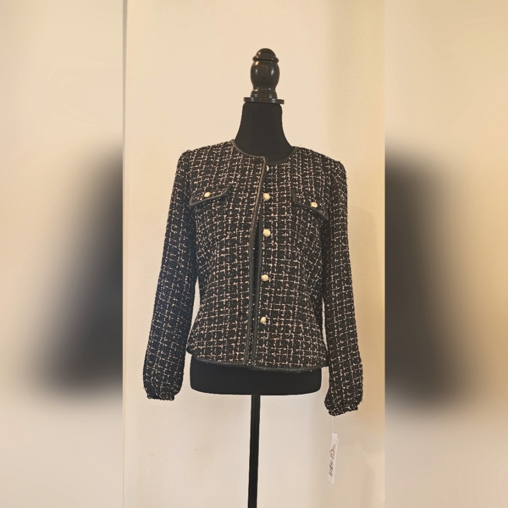 Nanette Lepore Black and White Tweed Jacket